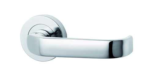 Lockwood Symphony 74 Lever On Exterior Round Rose Fixed Half Set - Satin Chrome