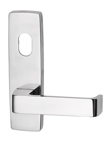 Lockwood 1808 Square End Plate with Cylinder Hole And Fixed 90 Lever - Satin Chrome