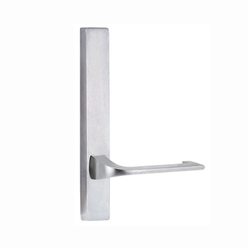 Lockwood 4805/124SC - Exterior Narrow Plate - Square-End Brass - Lever 124 - Satin Chrome