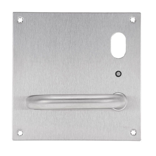 Lockwood 201 Interior Plate with Cylinder Hole & LED & 96 Lever - Right Hand - Satin Stainess Steel