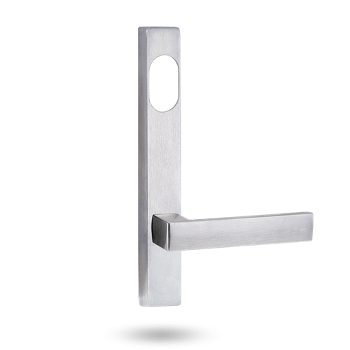 Lockwood 4801 Square End Plate with Cylinder Hole & 101 Lever - Satin Chrome