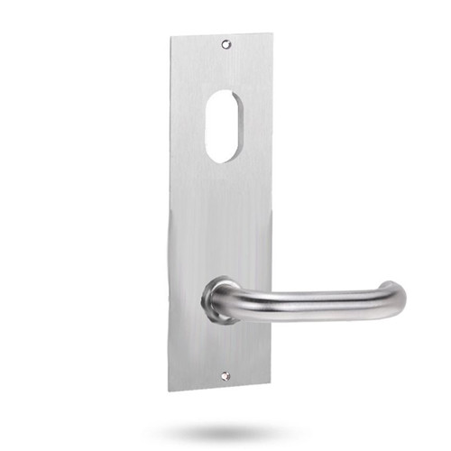 Lockwood 225 Interior Plate with Cylinder Hole & 70 Lever - Satin Stainess Steel