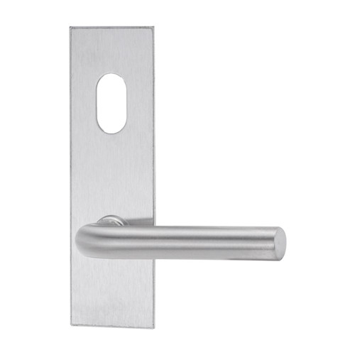 Lockwood 224 Exterior Plate with Cylinder Hole & 98 Lever - Satin Stainess Steel