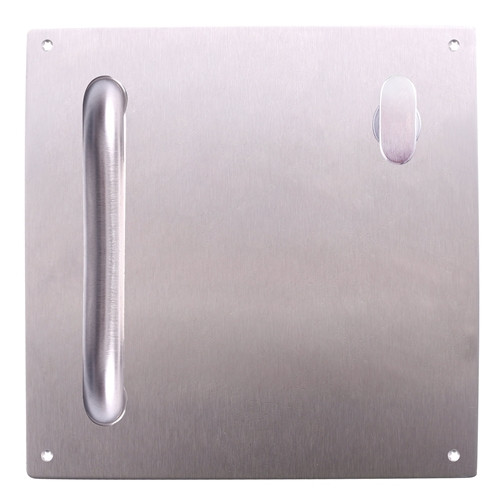 Lockwood 201 Interior Plate with Turn & P1 Pull Handle - Right Hand - Satin Stainess Steel