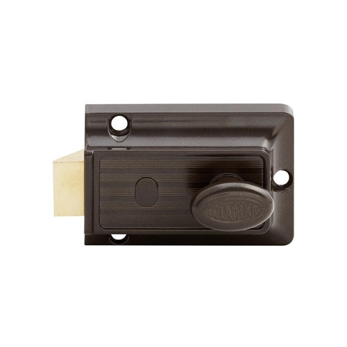 Lockwood 100 Nightlatch Body Open Out Strike No Cylinder - Brown