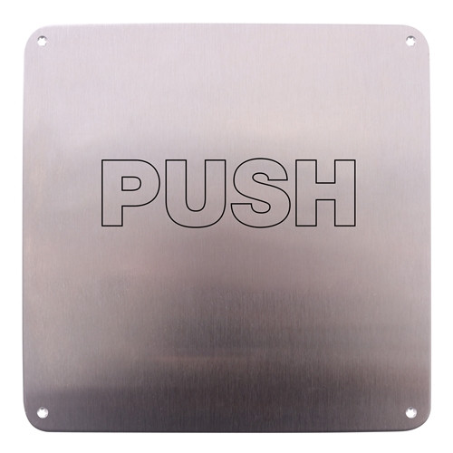 Lockwood 203 Interior Plate Push Outline - Satin Stainless