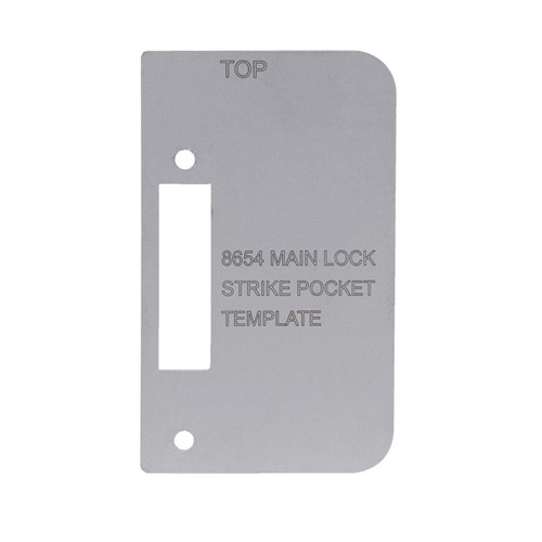 Lockwood 8654 Main Lock Strike Pocket Template - Stainless Steel