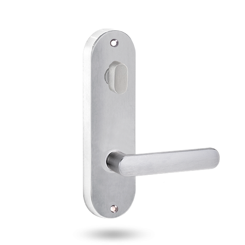 Lockwood 2904 Round End Plate with Turn & 106 Lever - Satin Chrome