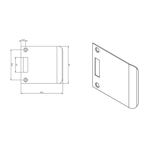 Lockwood 8654 Strike Centre Lock - Extra Width - 95mm