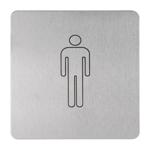 Lockwood 202 Exterior Plate Male Symbol Outline - Satin Stainess Steel