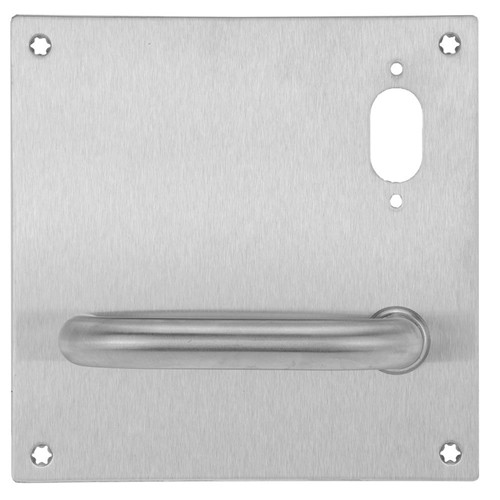 Lockwood 201 Interior Plate with Guarded Cylinder Hole & 96 Lever - Right Hand - Satin Stainess Steel