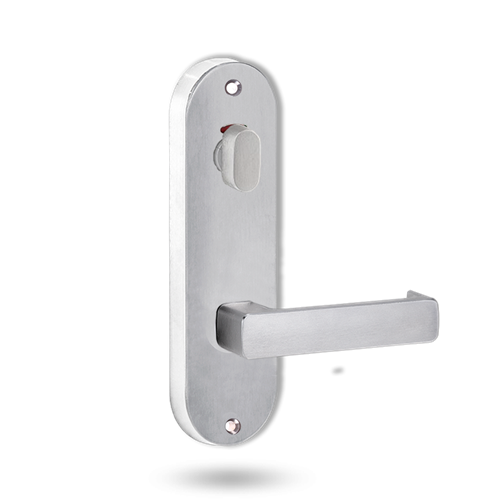 Lockwood 2916 Round End Plate with Privacy Indicating Turn & 76 Lever - Satin Chrome