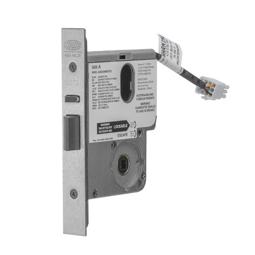 Lockwood Electric Mortice Lock - 60mm Monitored, Modric Spring - Satin Chrome
