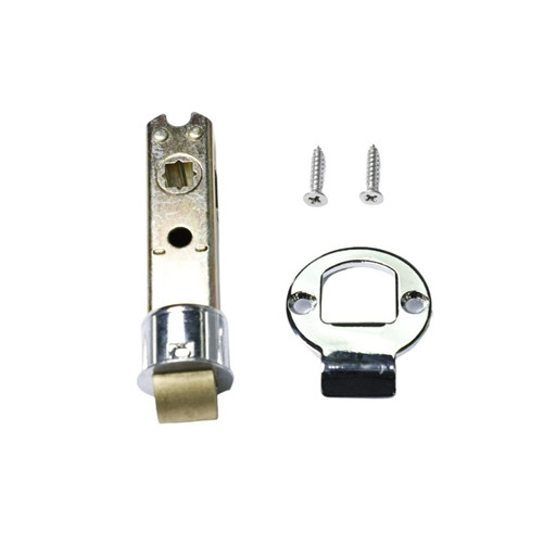 Lockwood 5200 60mm Passage Latch Drive In with Round Strike - Chrome Plate
