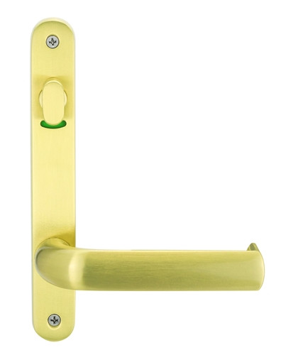 Lockwood 5916 Round Plate with Privacy Indicating Turn 77 Lever - Satin Brass