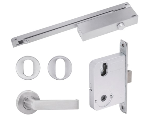 Yale Simplicity Mortice Lock Size 3 Rail Closer S1 Lever with Escutcheon Turn