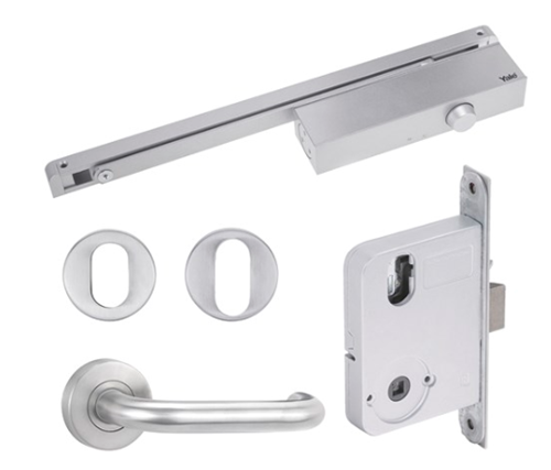 Yale Simplicity Mortice Lock Size 3 Rail Closer S2 Lever with Escutcheon Turn