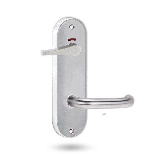 Lockwood 2941/70 - Interior Round-End Brass Plate - Privacy Indicator Disabled Turnknob & Lever - Lever 70
