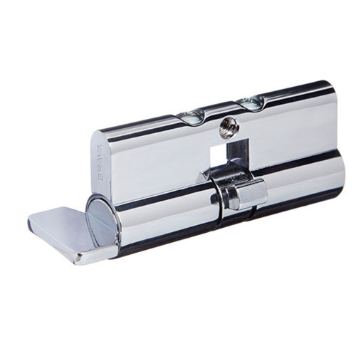 Brava Metro Euro Single Cylinder with Turn Fixed Cam LW5 Profile KD Rekeyable 70mm - Chrome Plated