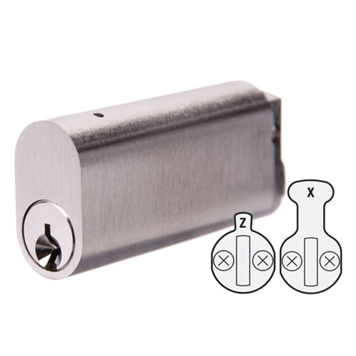 ABUS Oval Cylinder Extended 62mm LW5 Profile KD With X and Z Cam 62mm - Satin Chrome