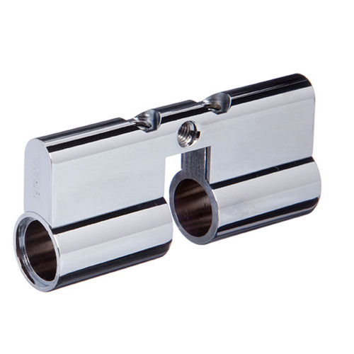 Brava Metro Euro Double Cylinder with Fixed Cam 6 Pin without Barrel 70mm - Chrome Plated
