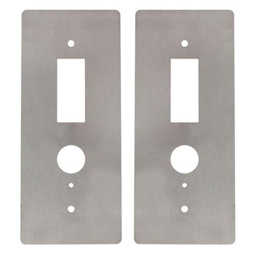 BDS Scar Plate to suit Mortice Locks With Spindle and Cylinder Cut Outs 90x210x1.5mm In (Box of 2) - Scar Plate 3572 - Satin Stainless Steel