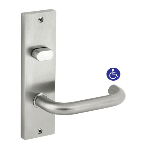 Dormakaba Furniture Square End Plate Visible Fix with Turnsnib and Noosa Lever - Satin Stainless Steel