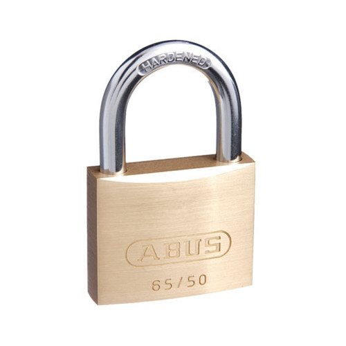ABUS 65 Series Premium Padlock With 50mm Brass Body and 29.5mm Hardened Steel Shackle - 65/50
