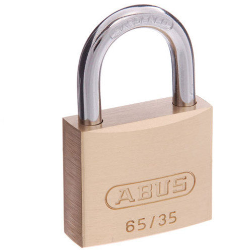 ABUS 65 Series Premium Padlock With 35mm Brass Body and 19mm Hardened Steel Shackle 65/35