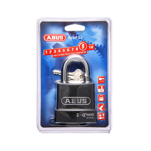 ABUS Extreme Series Premium Weatherproof Rekeyable Padlock With 63mm Covered Hardened Steel Body and 36mm Hardened Steel Shackle KD Display Pack