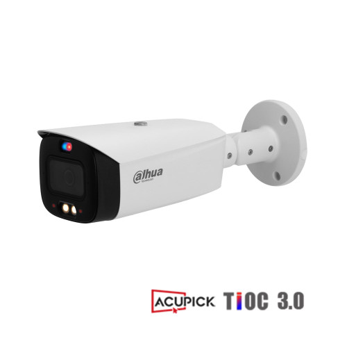 Dahua Wizsense Series 6mp TIOC 3.0 Active Deterrence Bullet Network Camera with 2.8mm Fixed Lens and Acupick Technology - IP67 - White