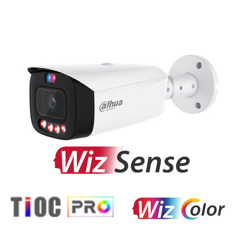 Dahua Wizsense Series 8mp TIOC Pro 3.0 Active Deterrence Bullet Network Camera with 2.8mm Fixed Lens - Wizcolor Technology - IP67
