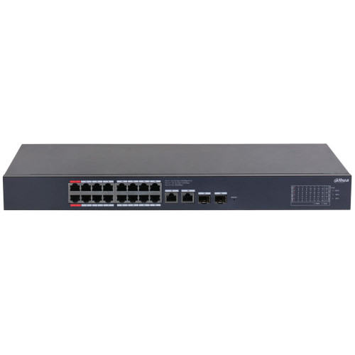 Dahua 20 Port Layer 2 Cloud Managed Network Switch with 16 POE Ports Plus 2 Gigabit Uplink Ports and 2 SFP Ports