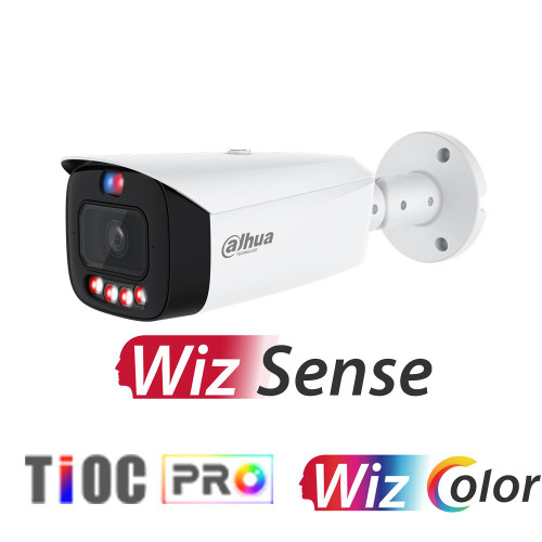 Dahua Wizsense Series 6mp TIOC Pro 3.0 Active Deterrence Bullet Network Camera with 2.8mm Fixed Lens - Wizcolor Technology - IP67