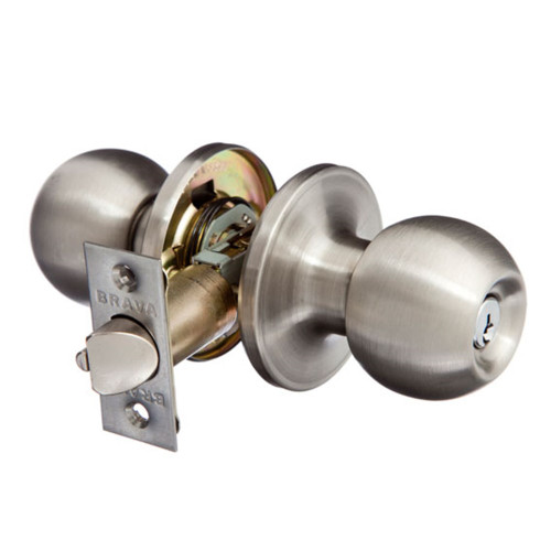 Brava Urban Tiebolt Storeroom Knob Set LW4 Profile KD with Adjustable 60/70mm Backset - Satin Stainless Steel