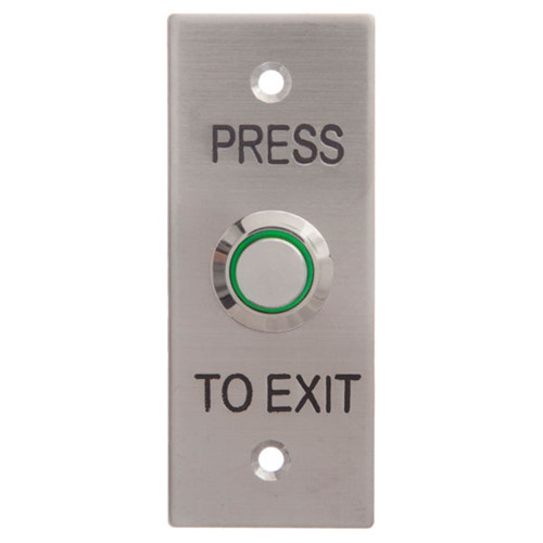 Neptune Press To Exit Illuminated Button with Architrave Faceplate - Wes1611 - Stainless Steel