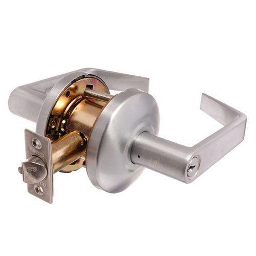 Brava Metro EU Series Glass Door Lever Set Non-Clutching 70mm Backset - Satin Chrome