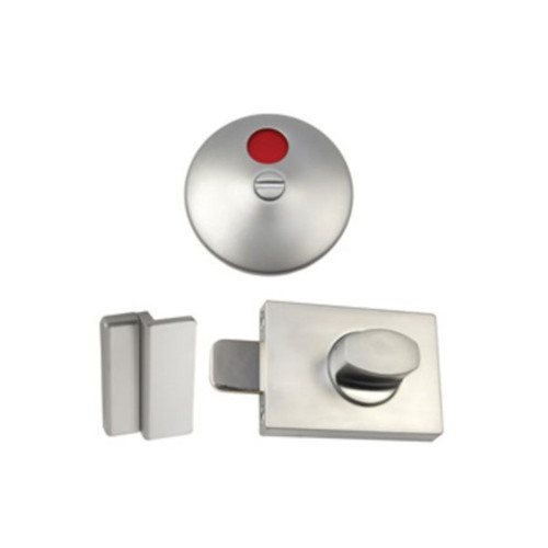 Metlam 300 Series Lock and Indicator Set with Screw Fixings - Satin Chrome Pearl