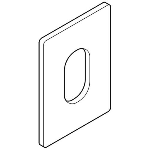 BDS Large Escutcheon For Oval 570 Cylinder With Adhesive Fixing 47.5x66x1.5mm In Stainess Steel - Satin Stainless Steel