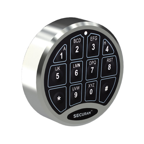 Securam Safelogic C10 Basic D-Drive Keypad with Spindle - Chrome