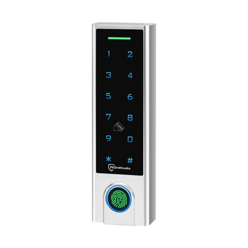 McGrath Locks TGFP43 Slimline Access Control Keypad with Fingerprint - Silver