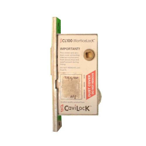 Cavilock CL100 Sliding Door Lock Latching Only with Edge Pull and Flush Turn - Satin Chrome