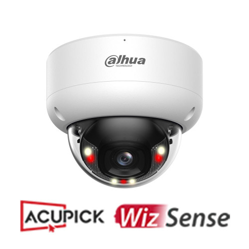 Dahua Wizsense Series 8mp Dome Network Camera with 2.8mm Fixed Lens - Acupick Technology and Light LED - IP67 - White