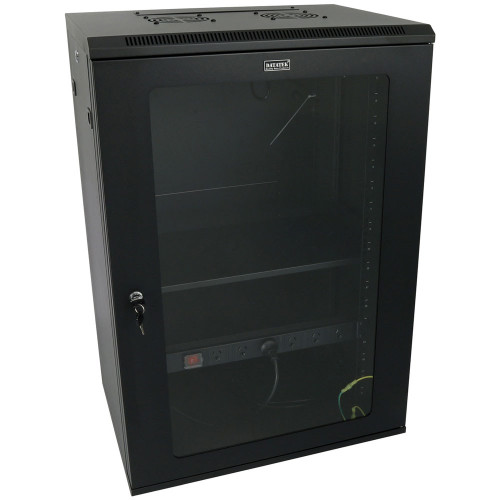 Datatek 18RU 450mm Deep Wall Mount Data Cabinet FPs Series Includes Accessories 600W x 450D x 905H (mm)