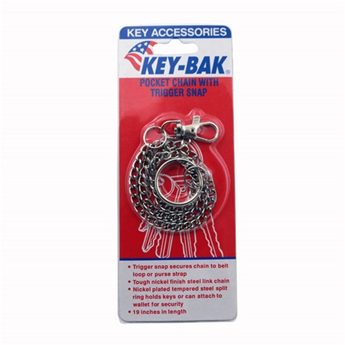 Key-Bak Pocket Chain with Ring - Silver
