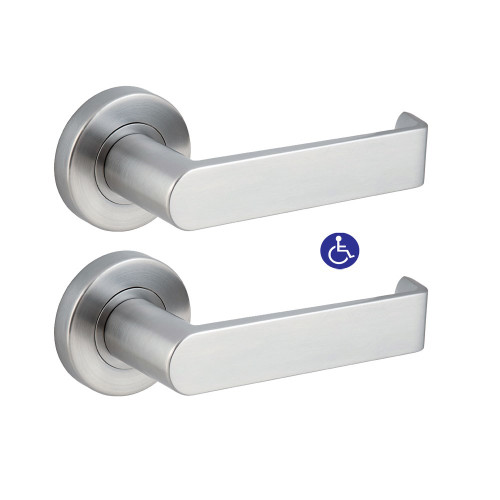 Dormakaba Vision 840024 Square Rose Passage Set with #24 Levers - Satin Chrome