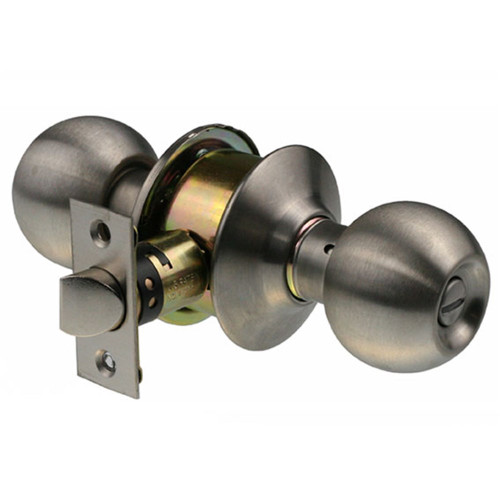 Brava Urban Cylindrical Knob Set with Adjustable 60/70mm Backset - Satin Stainless Steel