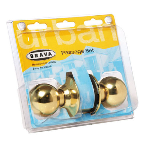 Brava Urban Cylindrical Knob Set with Adjustable 60/70mm Backset Display Pack