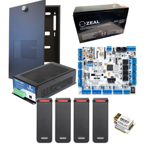CS Technologies 4 Door Kit Including IP Module - Power Supply - Enclosure and 4 x Readers