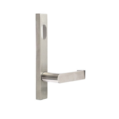 Dormakaba Furniture Narrow Square End Plate Concealed Fix with Cylinder Hole & Lever - Satin Stainless Steel